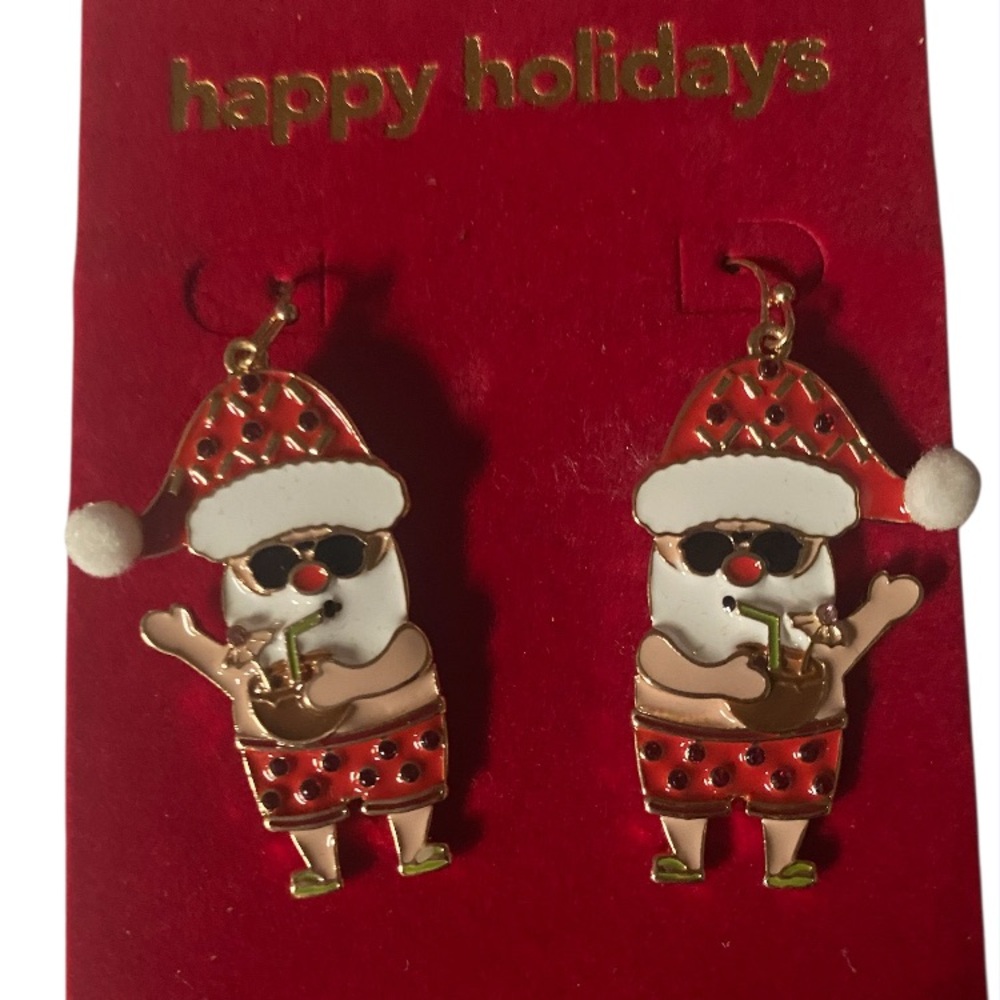 Santa Claus Holiday Earrings - Picture 2 of 3